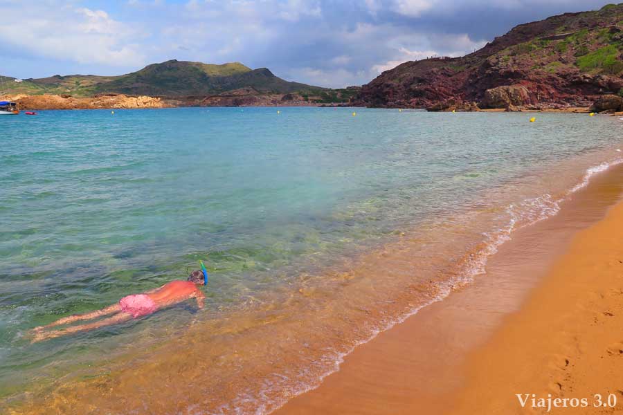 practicar snorkel en Cala Pregonda, que hacer en Menorca