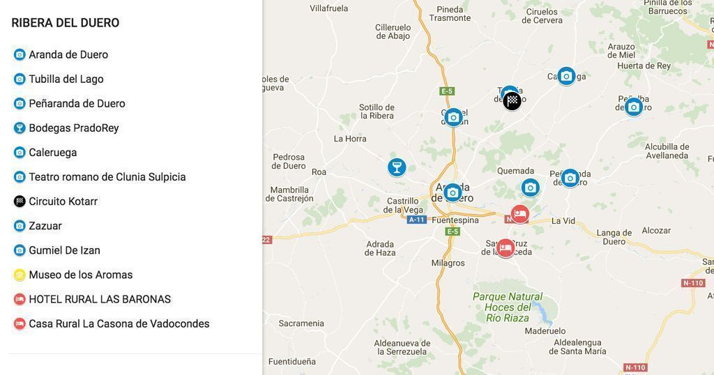 mapa la Ribera del Duero
