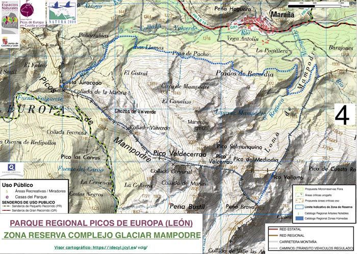 Mapa de la Reserva de Mampodre.