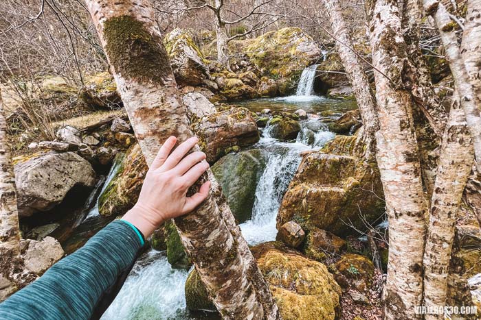 Cascadas en la ruta del Desfiladero de los Arrudos.