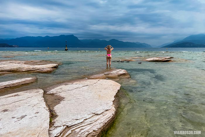 Playas naturales en Sirmione