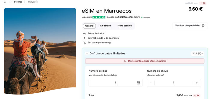 Cómo tener internet en Marruecos: eSIM de Holafly